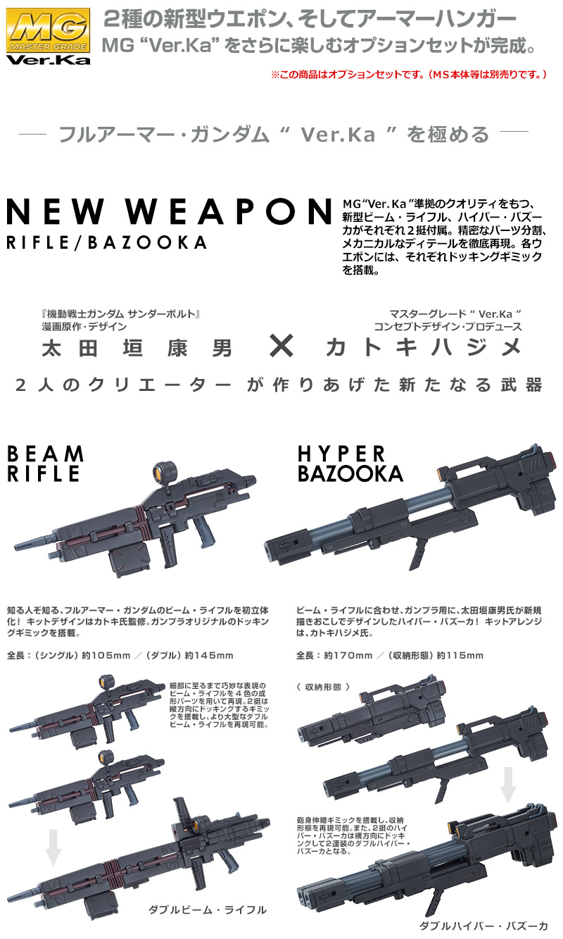 1/100 MG Full Armor Gundam Ver Ka Weapon and Hangar Set